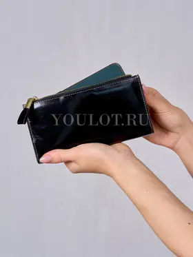 Кошелек портмоне женское Briefcase 8236 BLACK из натуральной кожи черный