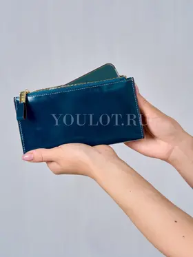 Женский кошелек из натуральной кожи Briefcase 8236 BLUE синий