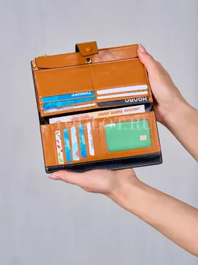 Женский кошелек из натуральной кожи Briefcase 8236 BROWN хаки