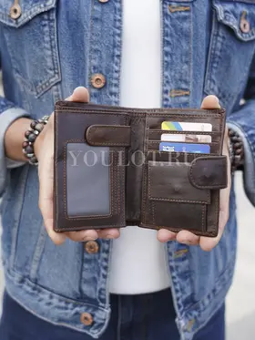 Портмоне мужское для денег и карт кожаное Briefcase 9050 BR