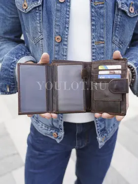 Портмоне мужское для денег и карт кожаное Briefcase 9050 BR