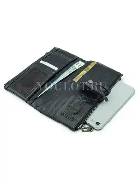 Кошелек женский черный Briefcase C2152 из натуральной кожи