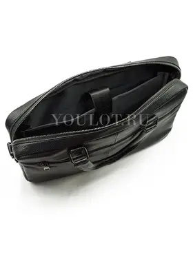 Мужской кожаный портфель Briefcase KA8218-8 Black для работы и повседневного использования