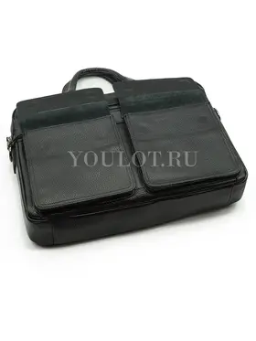 Мужской кожаный портфель Briefcase KA8218-8 Black для работы и повседневного использования