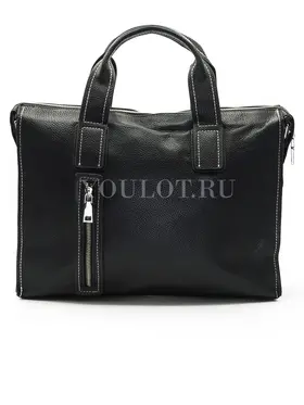 Мужской кожаный портфель Briefcase KR2804 Black через плечо для документов