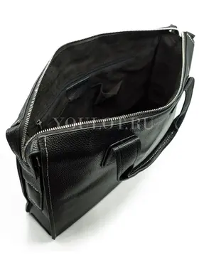 Мужской кожаный портфель Briefcase KR2804 Black через плечо для документов