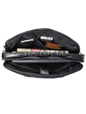 Мужской кожаный портфель Briefcase СМ1\Г BLACK (1) для документов и ноутбука