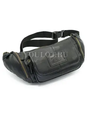 Мужская сумка через плечо Ruff Ryder 1390, бананка из натуральной кожи
