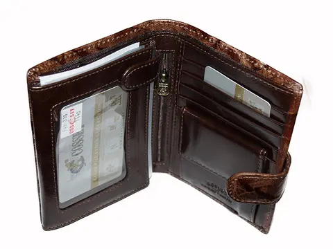 Портмоне Cosset C32-269 704Н коричневое для мужчин гладкая кожа