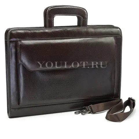 Папка-портфель мужская Briefcase 2887-15 BROWN с выдвижными ручками