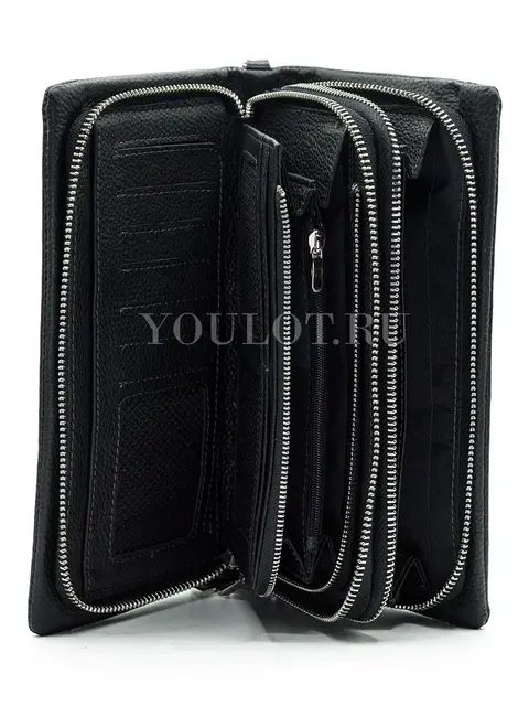 Мужской кожаный клатч Briefcase 7M-116 с двумя молниями