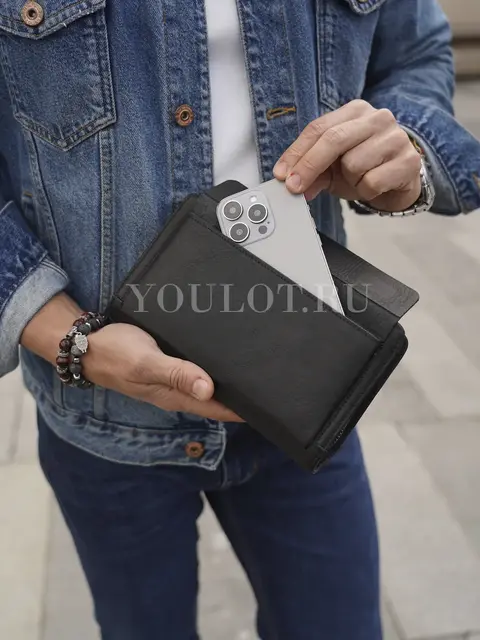 Клатч мужской Briefcase 9069-1 из натуральной кожи для телефона и документов