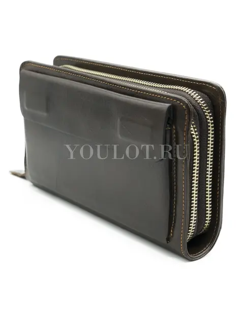 Клатч мужской Briefcase 9069 для телефона и паспорта кожаный коричневый