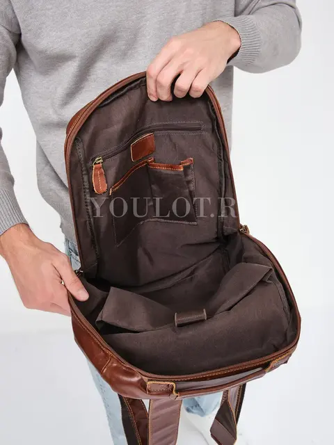 Рюкзак мужской из натуральной кожи Briefcase для ноутбука 15" и документов A4