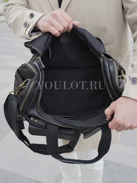 Сумка дорожная из натуральной кожи с двумя карманами Briefcase 1002