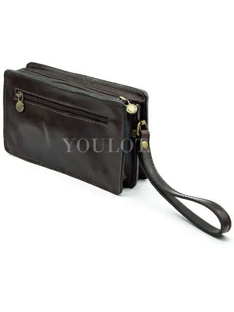 Клатч мужской с карманом для телефона и ручкой Briefcase 302 BROWN