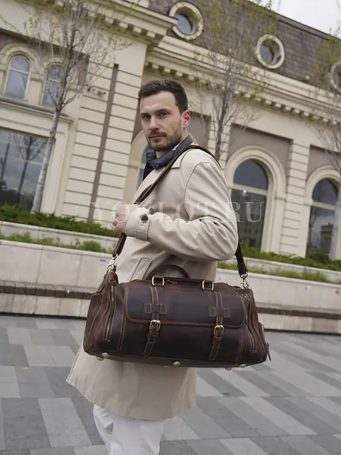 Сумка дорожная из натуральной кожи с отделом для обуви Briefcase 52