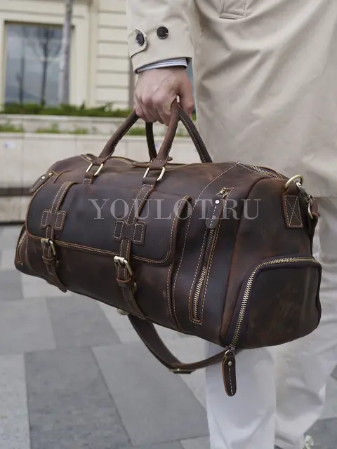 Сумка дорожная из натуральной кожи с отделом для обуви Briefcase 52