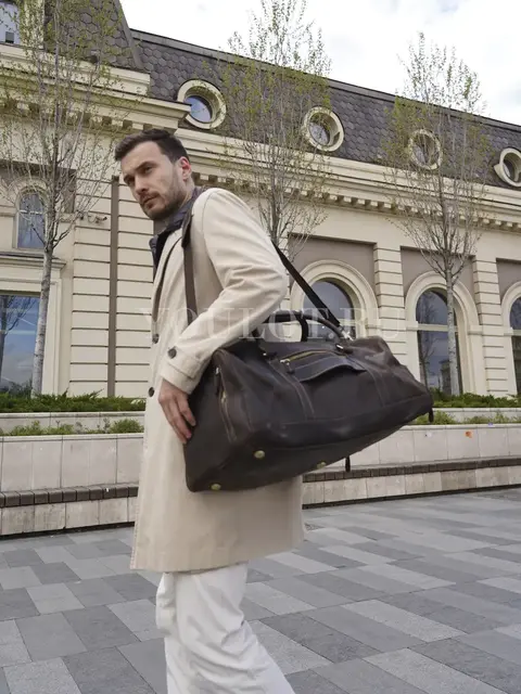 Сумка дорожная Briefcase 9801-55 из натуральной кожи с отделением для обуви