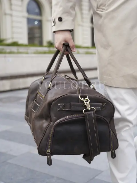 Сумка дорожная Briefcase 9801-55 из натуральной кожи с отделением для обуви