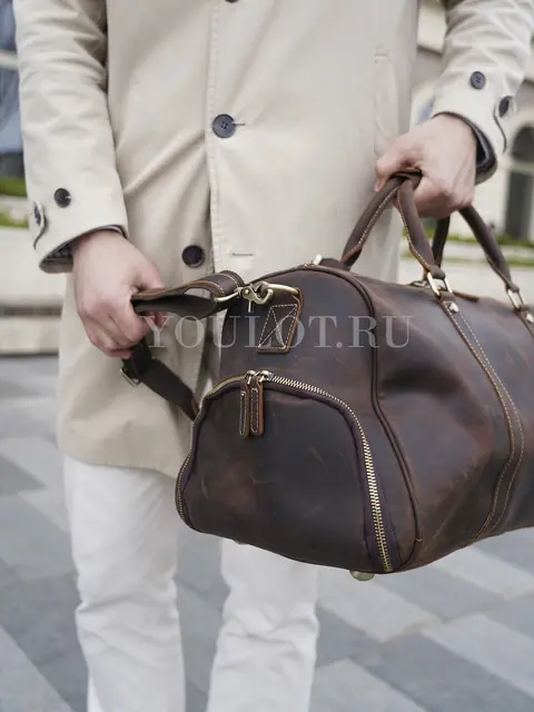 Сумка дорожная из натуральной кожи  с отделением для обуви Briefcase 9804