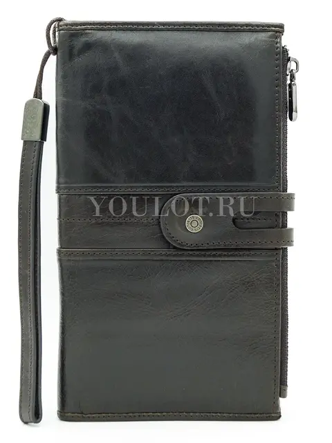 Стильный женский кошелек-клатч Briefcase C2156 из кожи для документов и наличных коричневый