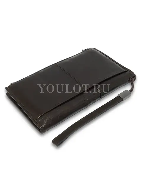 Стильный женский кошелек-клатч Briefcase C2156 из кожи для документов и наличных коричневый