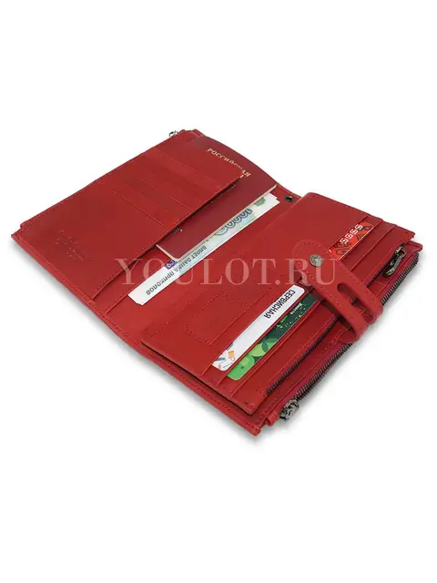 Элегантный женский кошелек Briefcase C2156 из кожи с отделением для паспорта