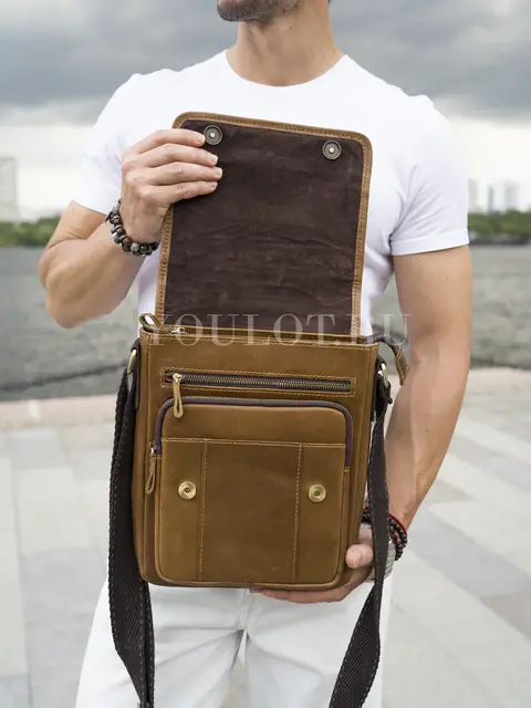 Кожаная сумка Ryff Ryder 1660-2 через плечо мужская premium