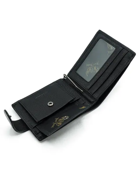 Кошелек мужской Ruff Ryder 38483W с зажимом черный из натуральной кожи