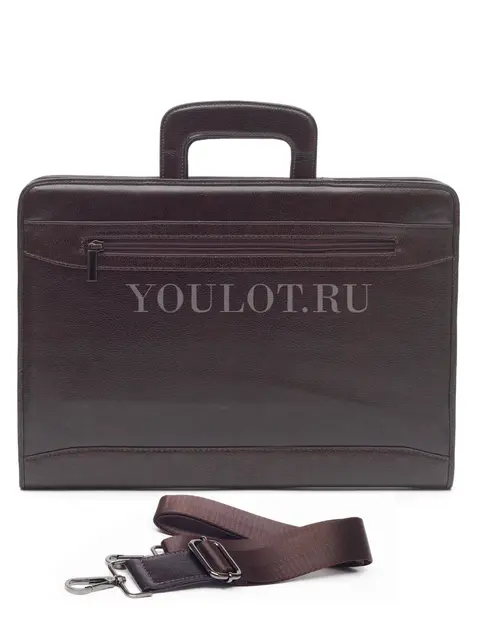Папка-портфель Briefcase 2882-15 BROWN коричневого цвета кожаная