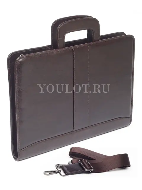Папка-портфель Briefcase 2882-15 BROWN коричневого цвета кожаная