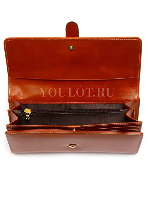 Кошелек женский с увеличенной вместимостью из натуральной кожи Briefcase 3023 светло-коричневый