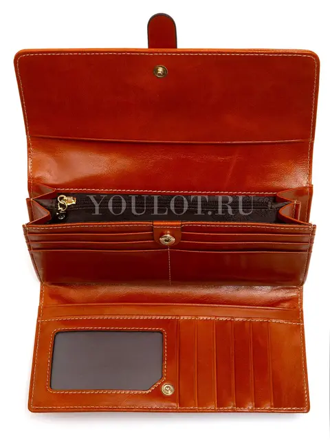 Кошелек женский с увеличенной вместимостью из натуральной кожи Briefcase 3023 светло-коричневый