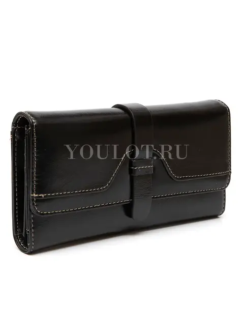 Женский кошелек из премиальной кожи с удобной организацией Briefcase 3023 черный