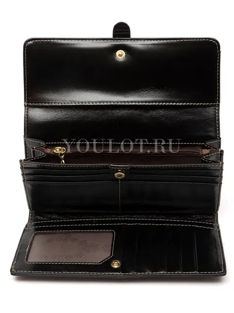 Женский кошелек из премиальной кожи с удобной организацией Briefcase 3023 черный