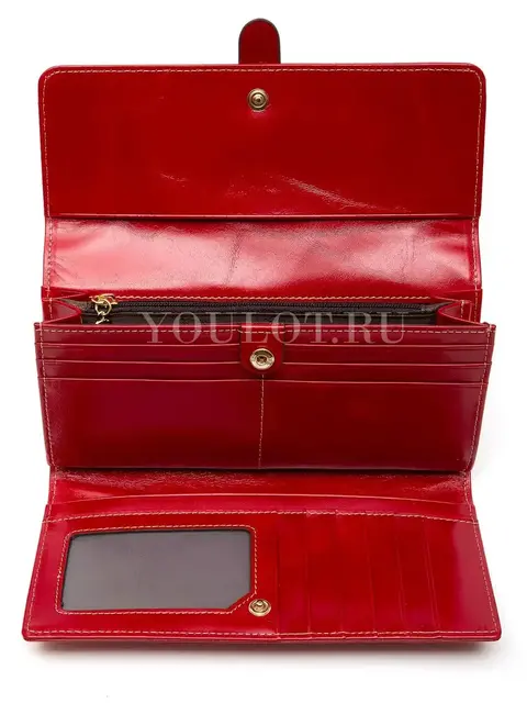 Женский кошелек для денег и карточек из натуральной кожи Briefcase 3023 RED