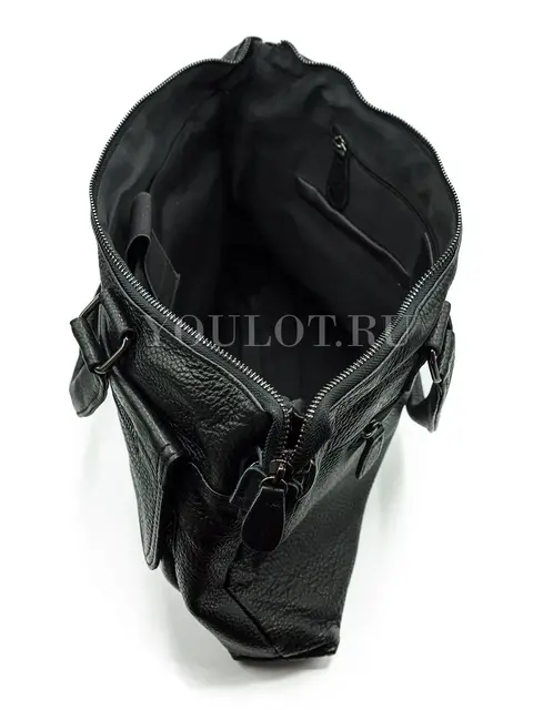 Мужской кожаный портфель Briefcase 33666# Black черного цвета