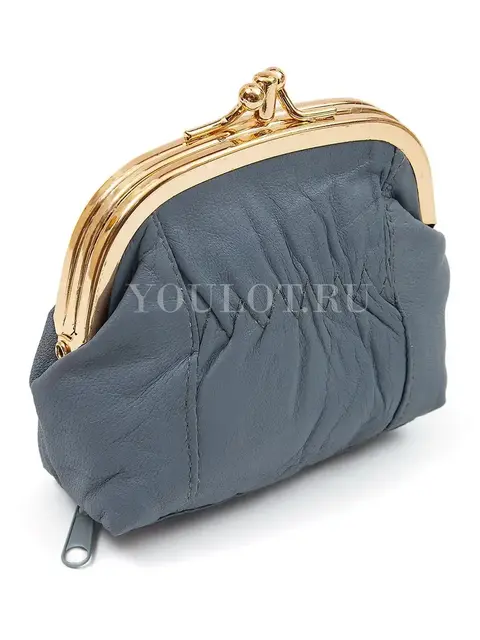 Женский мини-кошелек для повседневного использования Briefcase 391245/0 из кожи голубой