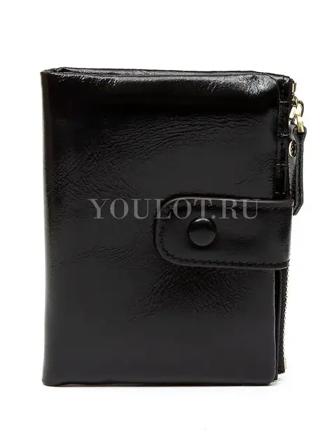 Женский кожаный кошелек с удобным доступом к картам Briefcase 6019 черный