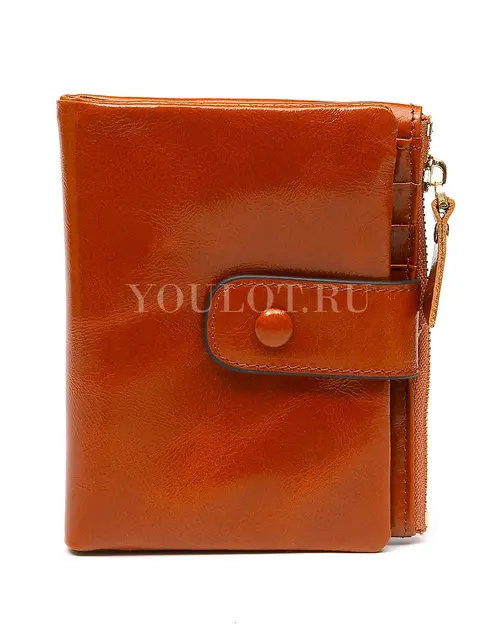 Стильный кошелек для женщин Briefcase 6019 с отделением для купюр и мелочи светло-коричневый
