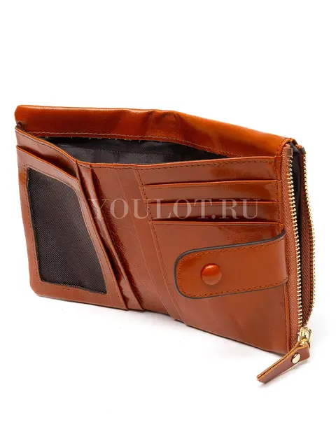 Стильный кошелек для женщин Briefcase 6019 с отделением для купюр и мелочи светло-коричневый