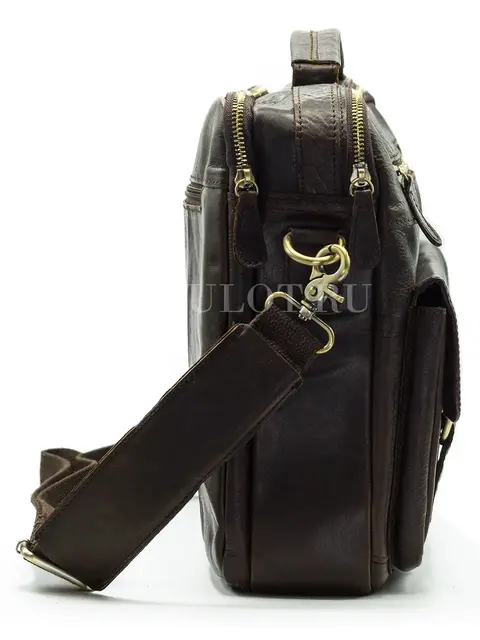 Мужской кожаный портфель Briefcase 7120# с плечевым ремнем