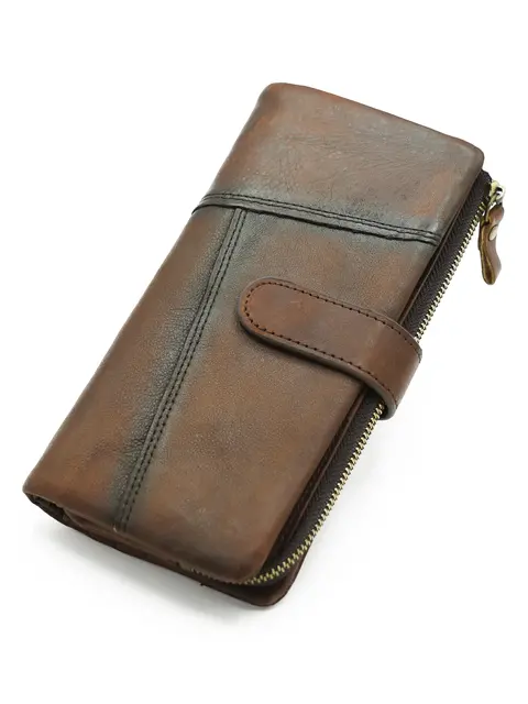 Длинное мужское портмоне Briefcase 8025 для денег и карт кожаное