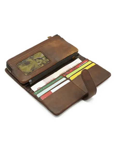 Длинное мужское портмоне Briefcase 8025 для денег и карт кожаное