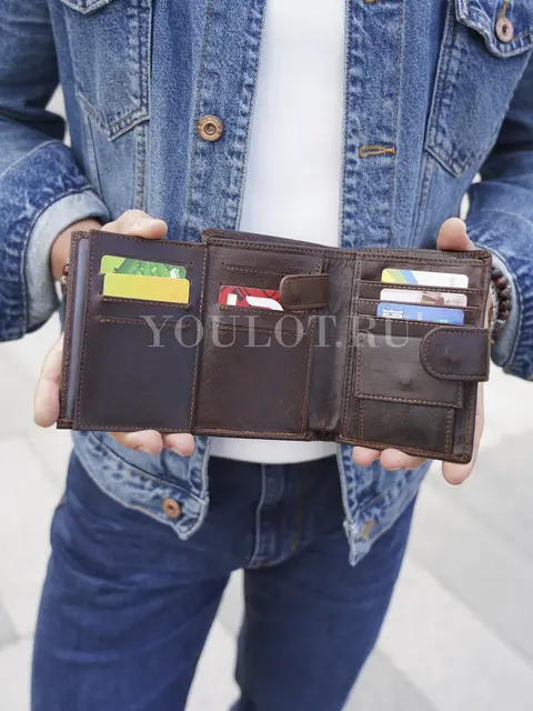 Портмоне мужское для денег и карт кожаное Briefcase 9050 BR