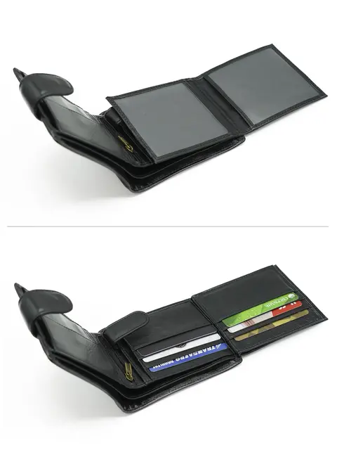 Недорогой мужской кошелек Briefcase 9051 из натуральной кожи для денег и карт