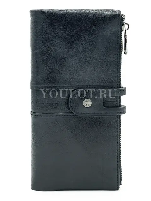 Кожаный женский кошелек Briefcase C2152 с функциональным дизайном черный