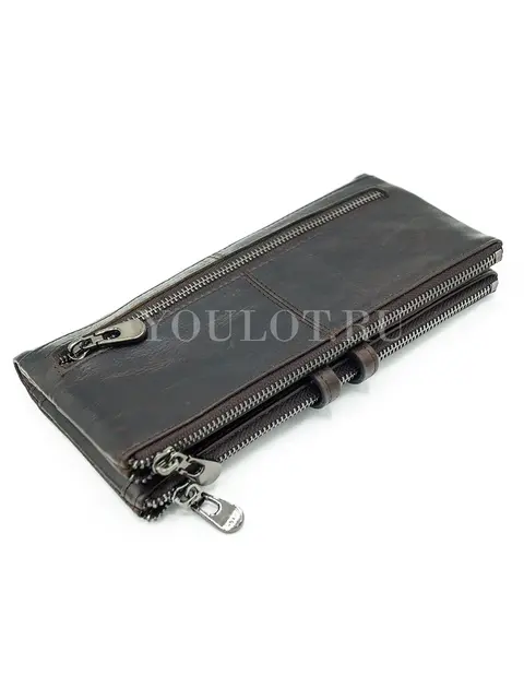 Кошелек женский премиум из кожи с отделением для телефона Briefcase C2152 коричневый