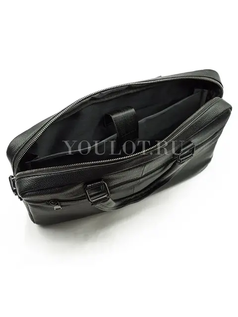 Мужской кожаный портфель Briefcase KA8218-8 Black для работы и повседневного использования